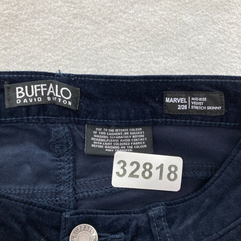 Buffalo David Bitton Marvel‎ Velvet Skinny Ankle Pants Women's 2/26 Blue Stretch - Picture 5 of 13